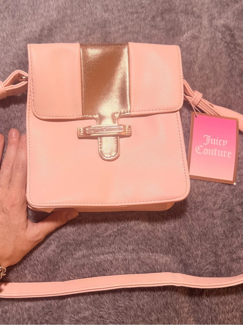Juicy Couture Pink Crossbody with Metallic Accent, New With Tags